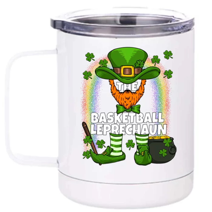 Basketball Leprechaun Family Matching St Patricks Day Party Cool Gift Front & Back 12oz Stainless Steel Tumbler Cup