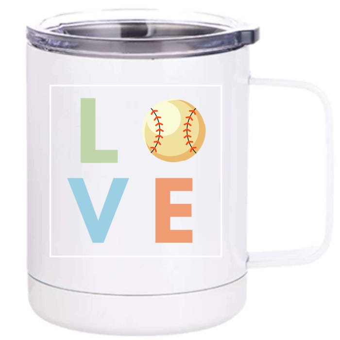 Baseball Love For Baseball Player Cool Gift Front & Back 12oz Stainless Steel Tumbler Cup