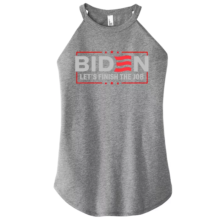 Biden Let's Finish The Job 2024 President Election US Flag Women’s Perfect Tri Rocker Tank