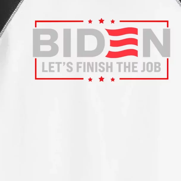 Biden Let's Finish The Job 2024 President Election US Flag Toddler Fine Jersey T-Shirt