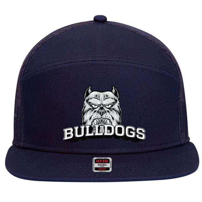 Bulldogs Lovers Fan Animal Wildlife Team Supporter Sports Gift 7 Panel Mesh Trucker Snapback Hat