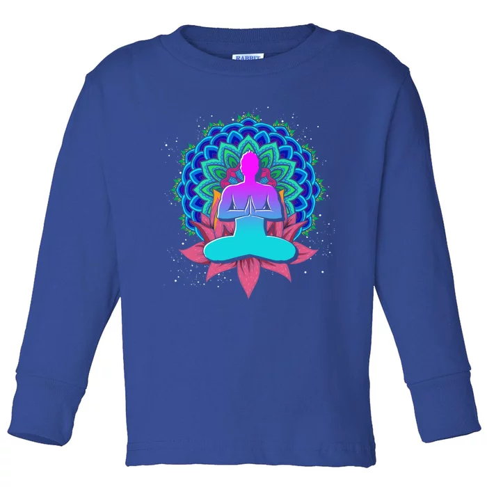 Buddhism Lotus Flower Colorful Dala Namaste Yogi Yoga Great Gift Toddler Long Sleeve Shirt