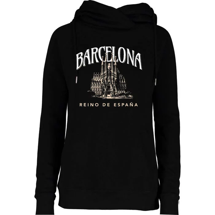 Barcelona La Familia Sagrada Reino De EspañA Womens Funnel Neck Pullover Hood