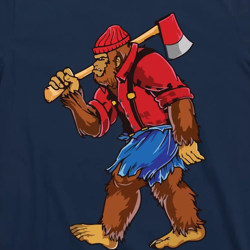 Bigfoot Lumberjack Funny Woodworking Sasquatch Lover T-Shirt