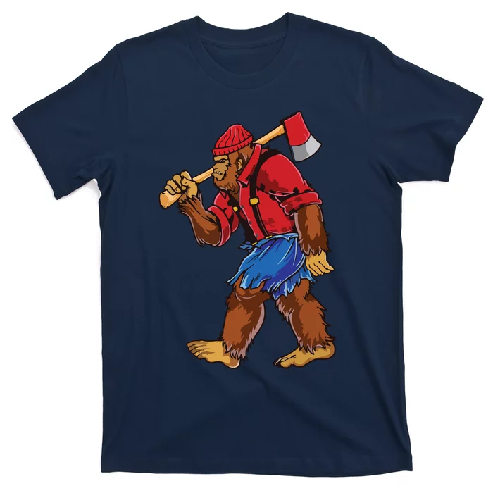 Bigfoot Lumberjack Funny Woodworking Sasquatch Lover T-Shirt