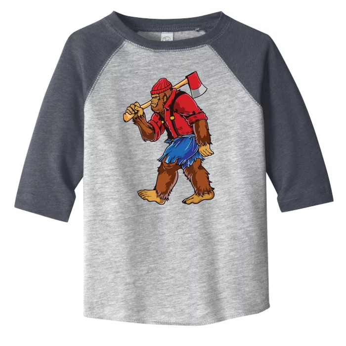 Bigfoot Lumberjack Funny Woodworking Sasquatch Lover Toddler Fine Jersey T-Shirt