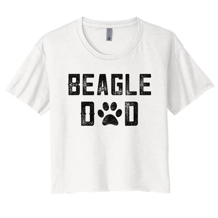 Beagle Lover Gifts I Love My Beagle Dad Beagle Owner Gifts Women's Crop Top Tee