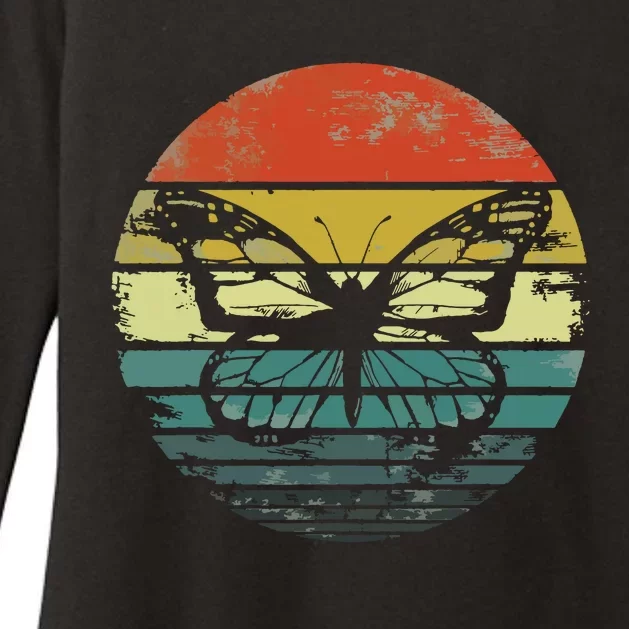 Butterfly Lover Gifts Retro Sunset Insect Monarch Entomology Womens CVC Long Sleeve Shirt