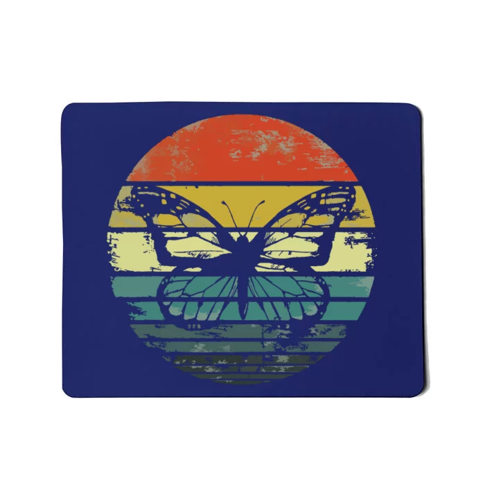 Butterfly Lover Gifts Retro Sunset Insect Monarch Entomology Mousepad