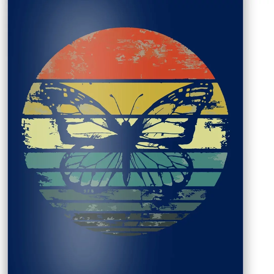 Butterfly Lover Gifts Retro Sunset Insect Monarch Entomology Poster