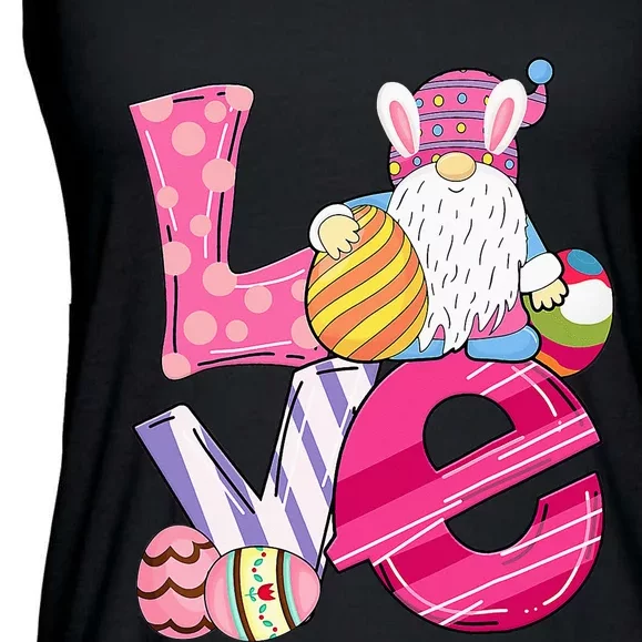 Bunny Love Gnome Rabbit Eggs Hunting Easter Ladies Essential Flowy Tank