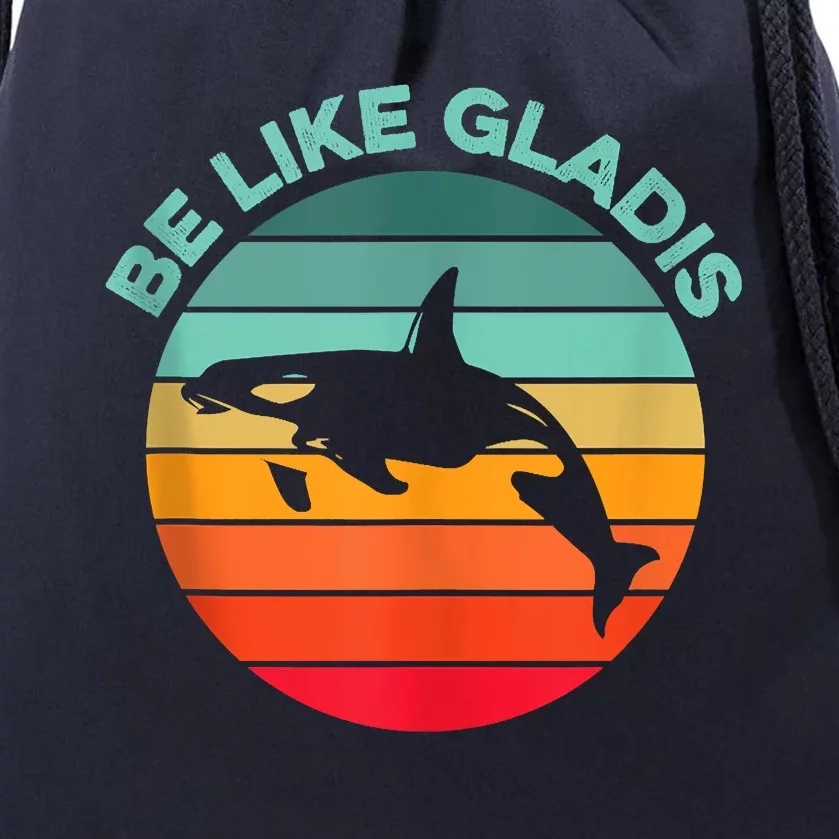 Be Like Gladis Funny Orca Yacht Sinking Whale Viral Meme Fan Drawstring Bag