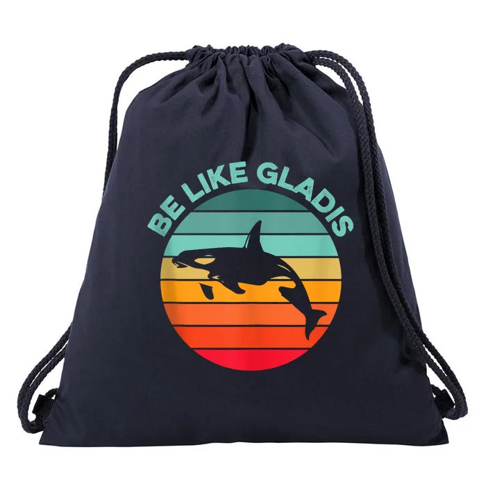 Be Like Gladis Funny Orca Yacht Sinking Whale Viral Meme Fan Drawstring Bag