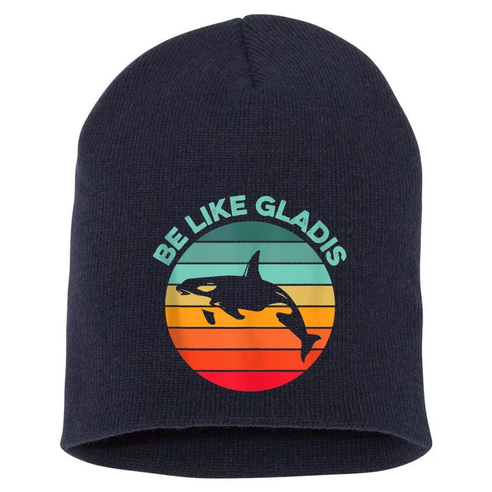 Be Like Gladis Funny Orca Yacht Sinking Whale Viral Meme Fan Short Acrylic Beanie