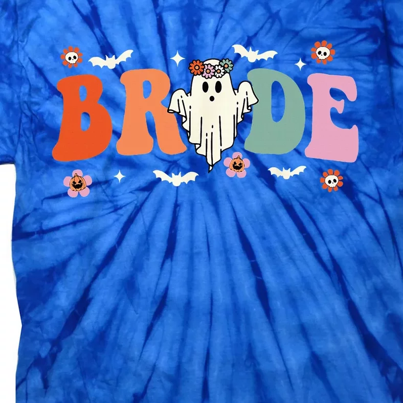 Bride Lets Go Ghouls Ghost Halloween Spooky Bachelorette Tie-Dye T-Shirt