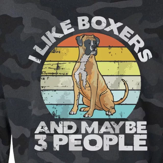 Boxer Lover Gift Retro Boxer Boxer Cropped Pullover Crew