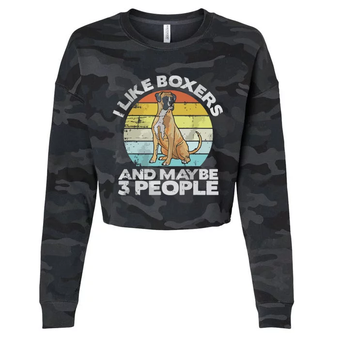 Boxer Lover Gift Retro Boxer Boxer Cropped Pullover Crew