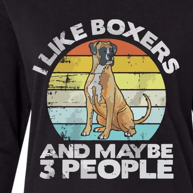 Boxer Lover Gift Retro Boxer Boxer Womens Cotton Relaxed Long Sleeve T-Shirt