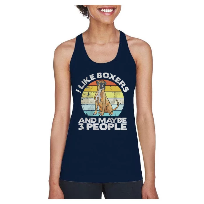 Boxer Lover Gift Retro Boxer Boxer Women's Racerback Tank