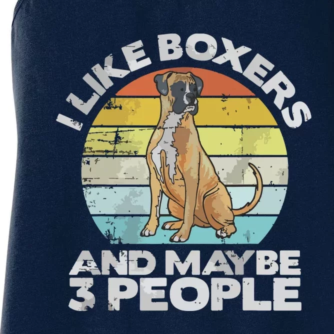 Boxer Lover Gift Retro Boxer Boxer Women's Racerback Tank