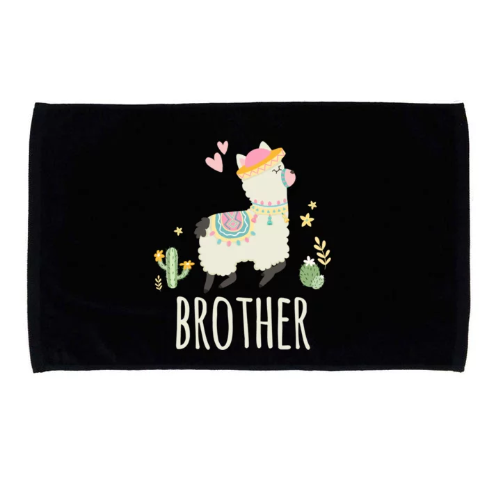 Brother Llama Great Gift Christmas Matching Family Tribe Boy Gift Microfiber Hand Towel