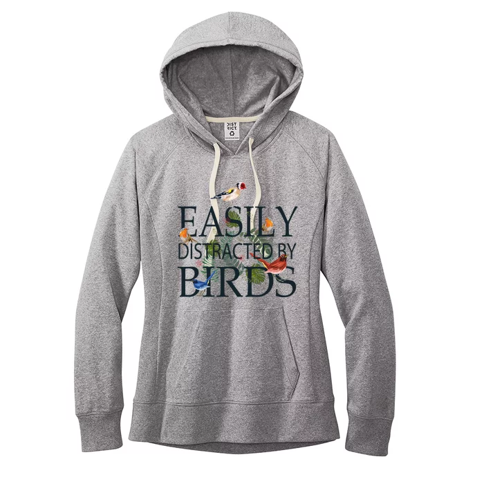 Bird Lovers Gifts For Women Men Gift Easily Distracted By Birds Gift Women's Fleece Hoodie