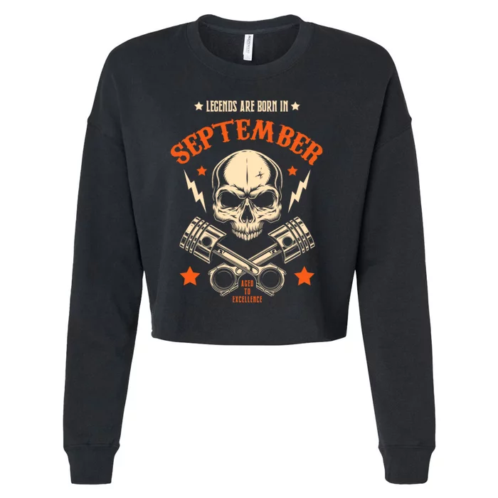 Birthday Legend Gifts Born In September Cropped Pullover Crew