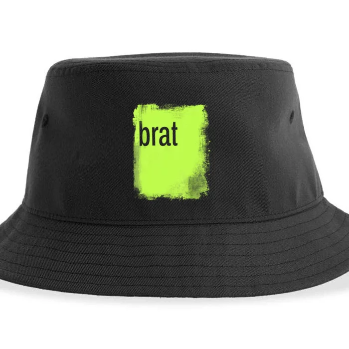 Brat Lime Green Trendy Grunge Design Apparel By Gu Sustainable Bucket Hat