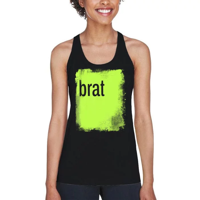 Brat Lime Green Trendy Grunge Design Apparel By Gu Women's Racerback Tank