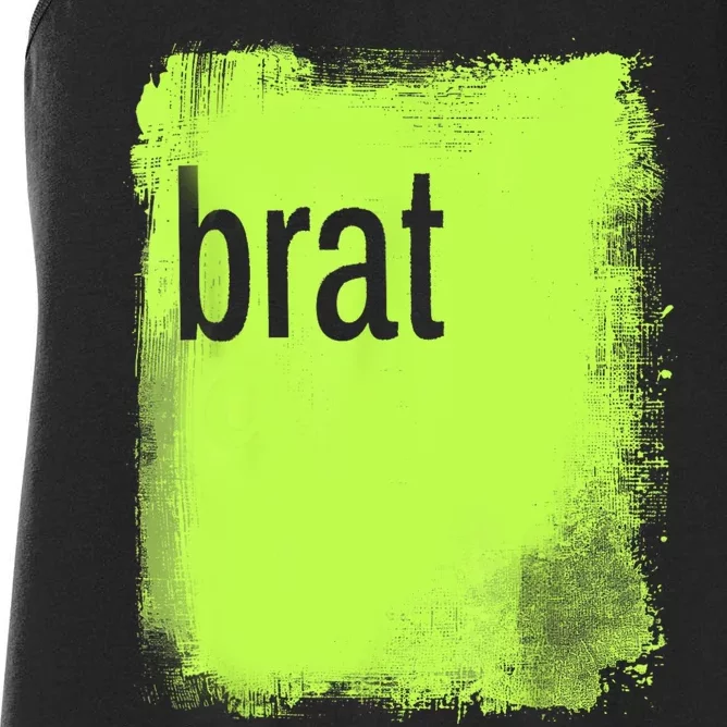 Brat Lime Green Trendy Grunge Design Apparel By Gu Women's Racerback Tank