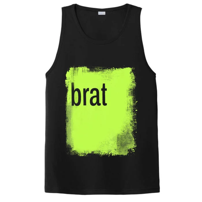 Brat Lime Green Trendy Grunge Design Apparel By Gu Performance Tank