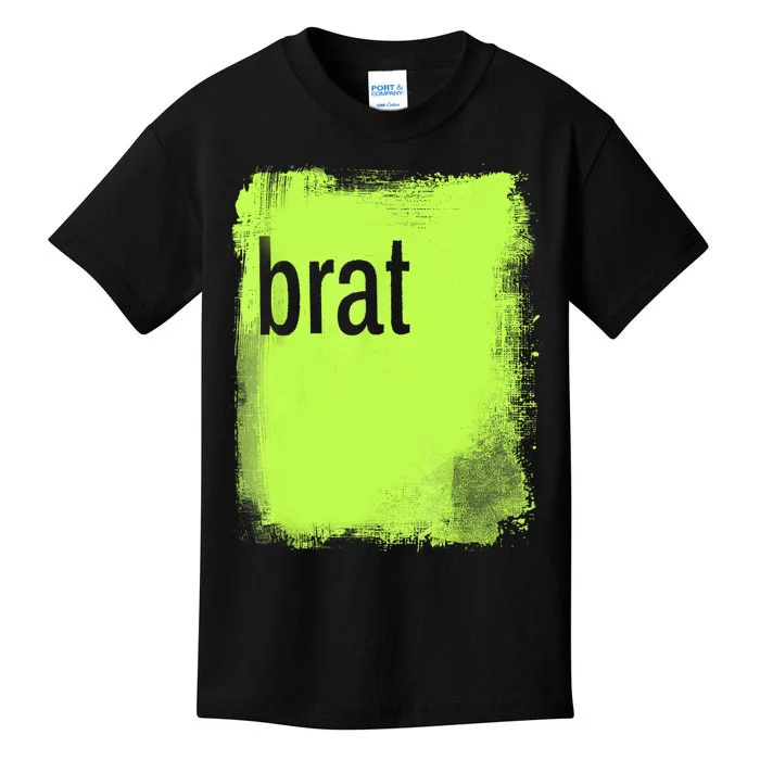 Brat Lime Green Trendy Grunge Design Apparel By Gu Kids T-Shirt