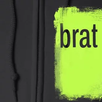 Brat Lime Green Trendy Grunge Design Apparel By Gu Full Zip Hoodie