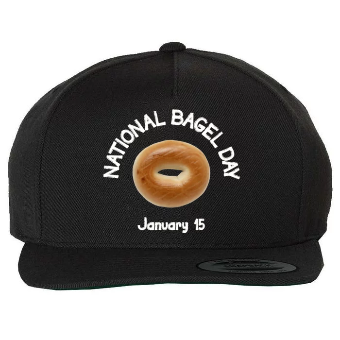 Bagel Lovers Gift Wool Snapback Cap