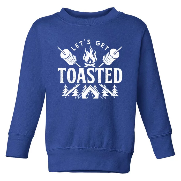 Bonfire Lets Get Toasted Friend Vacation Float Trip Graphic Great Gift Toddler Sweatshirt