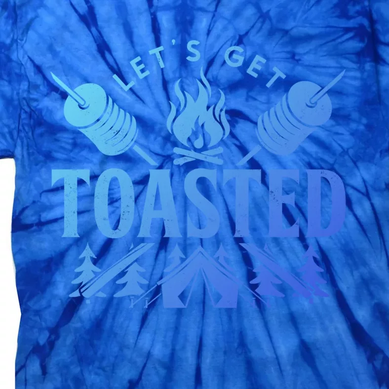 Bonfire Lets Get Toasted Friend Vacation Float Trip Graphic Gift Tie-Dye T-Shirt