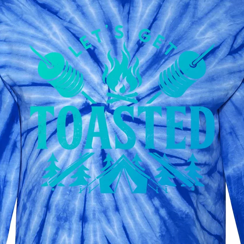 Bonfire Lets Get Toasted Friend Vacation Float Trip Graphic Gift Tie-Dye Long Sleeve Shirt