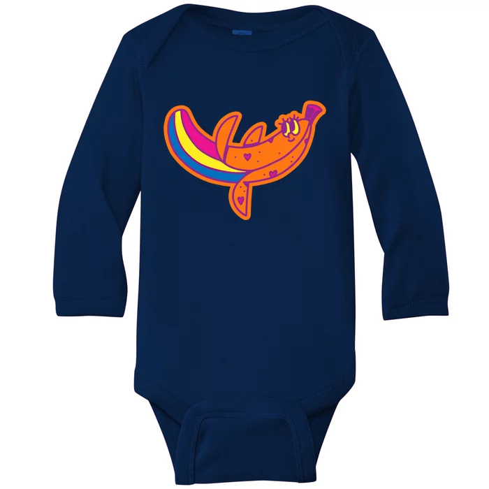 Banana Lgbtq Gay Rights Proud Pride Rainbow Cute Gift Baby Long Sleeve Bodysuit