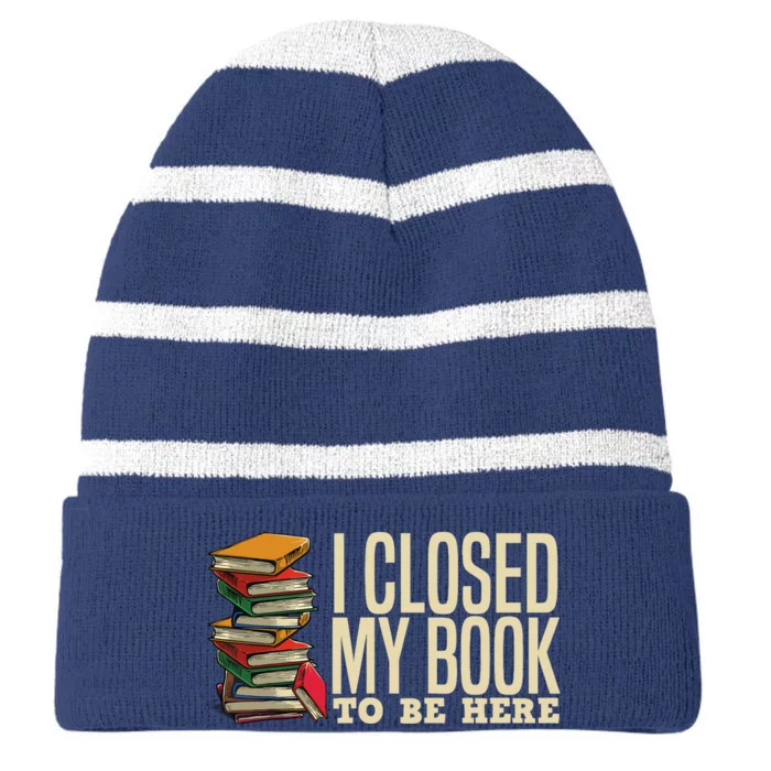 Book Lover Gift For Reader Funny Cool Librarian Striped Beanie with Solid Band