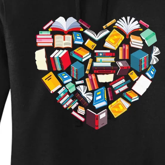 Book Lover Heart Shape reading club Librarian Library gifts Women's Pullover Hoodie