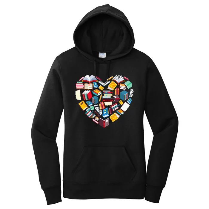 Book Lover Heart Shape reading club Librarian Library gifts Women's Pullover Hoodie