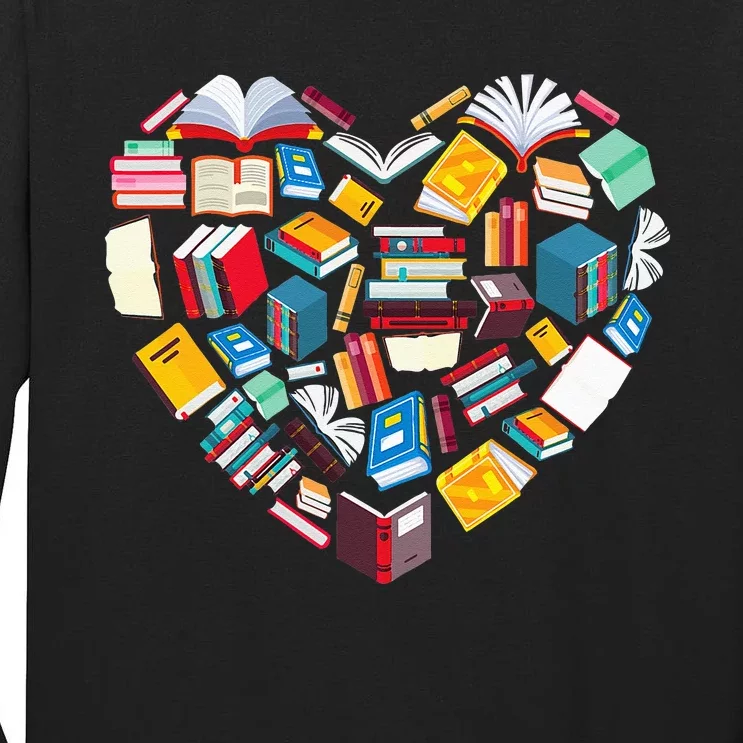 Book Lover Heart Shape reading club Librarian Library gifts Tall Long Sleeve T-Shirt