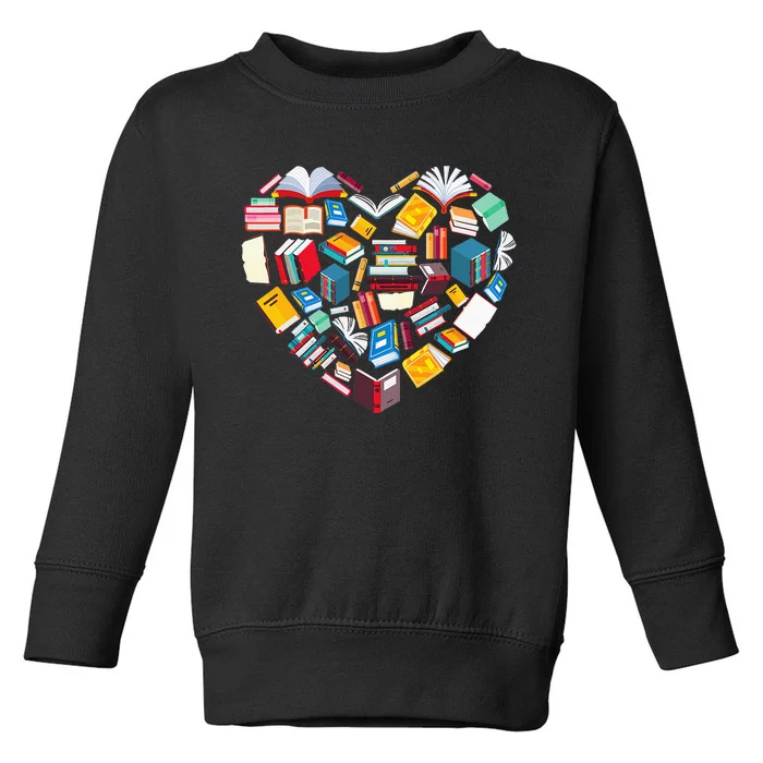 Book Lover Heart Shape reading club Librarian Library gifts Toddler Sweatshirt