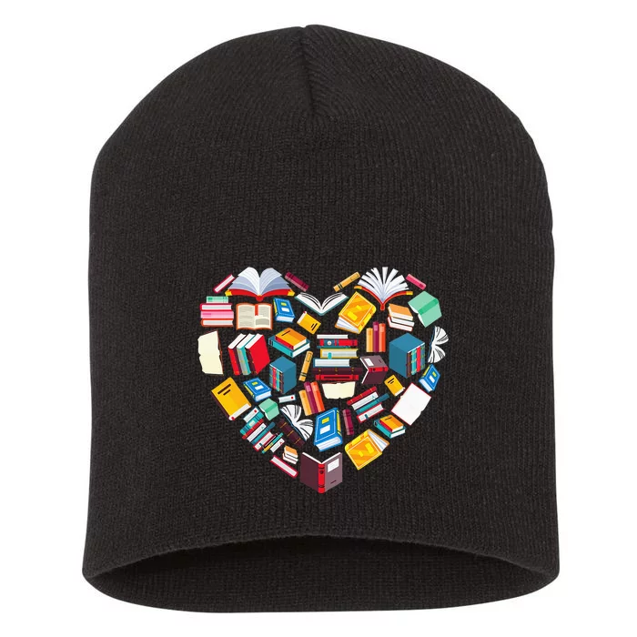 Book Lover Heart Shape reading club Librarian Library gifts Short Acrylic Beanie