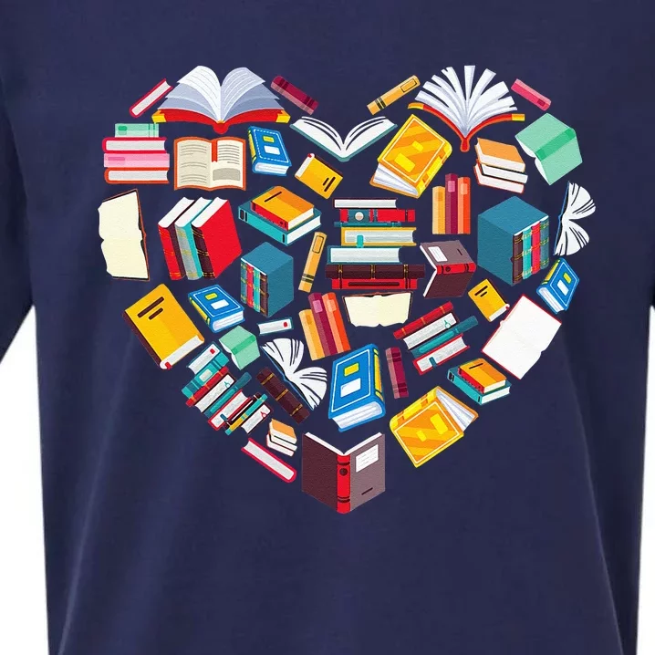 Book Lover Heart Shape reading club Librarian Library gifts Sueded Cloud Jersey T-Shirt