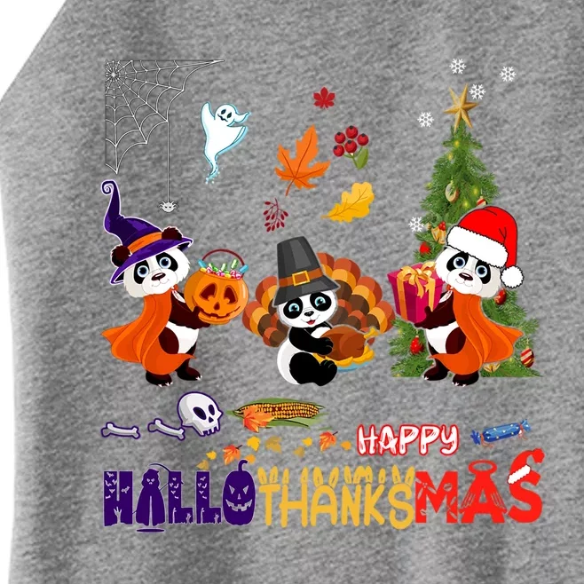 Bear Lover Halloween Merry Christmas Happy Hallothanksmas Gift Women’s Perfect Tri Rocker Tank