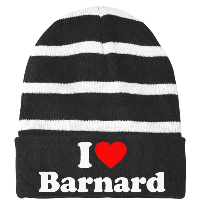 Barnard Love Heart College University Alumni Striped Beanie with Solid Band