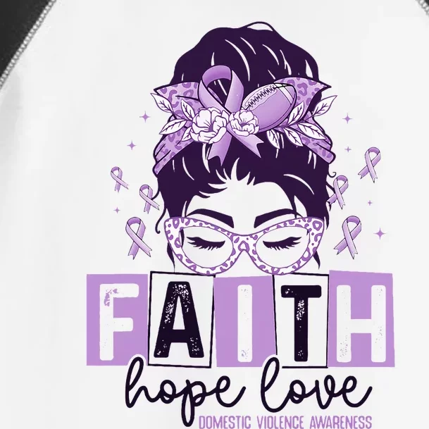 Believe Love Hope Purple Ribbon Domestic Violence Awareness Toddler Fine Jersey T-Shirt