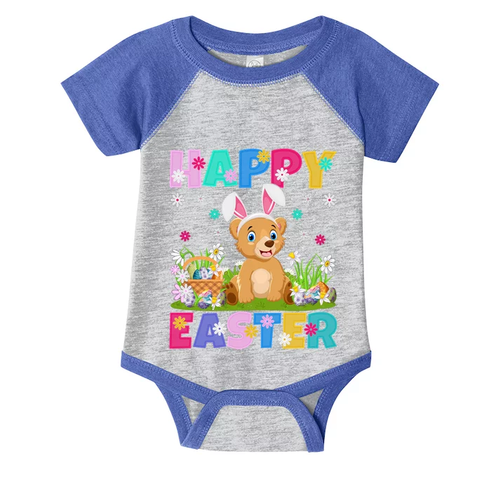 Bear Lover Happy Easter Bunny Bear Easter Sunday Gift Infant Baby Jersey Bodysuit