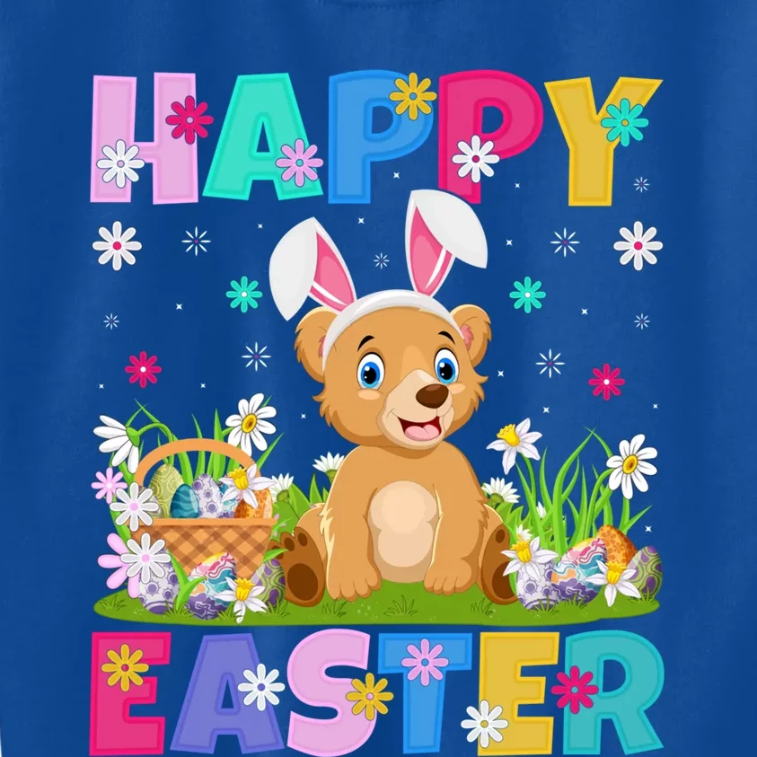 Bear Lover Happy Easter Bunny Bear Easter Sunday Gift Kids Sweatshirt